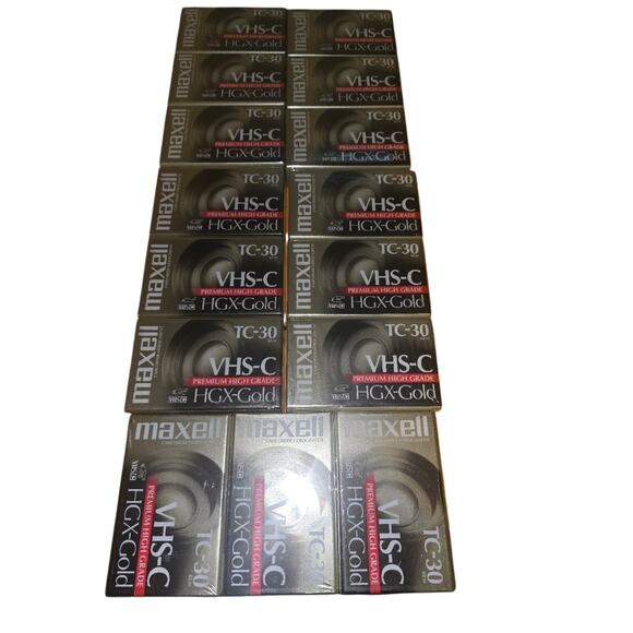 Maxell VHS-C HGX-Gold TC-30 Premium High Grade Video Tape Lot of 5 - Picture 1 of 2